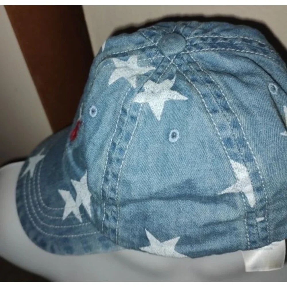 Boy's Polo Ralph Lauren 100% Cotton Stars & Red Logo Hat One Size 12-24 Months
